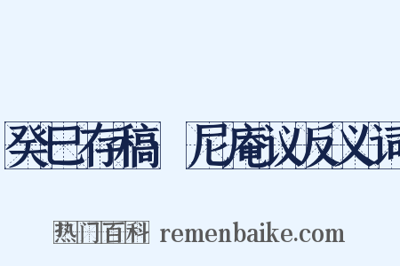 癸巳存稿·尼庵议反义词是什么意思的图片